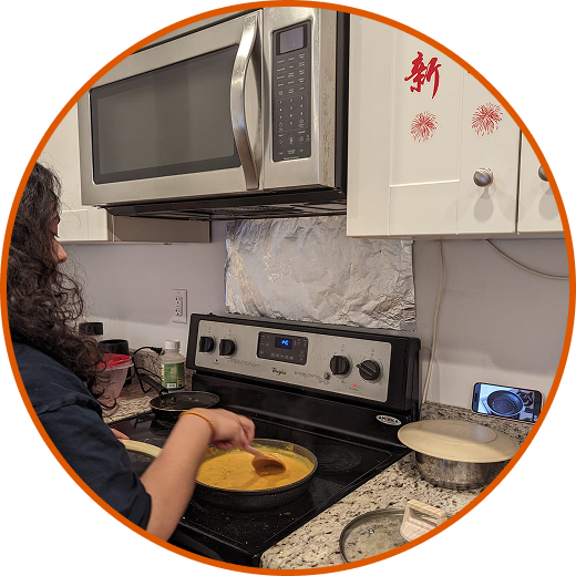 Participant Ketki cooking