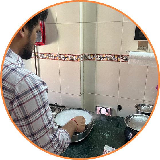 Participant Sanket cooking