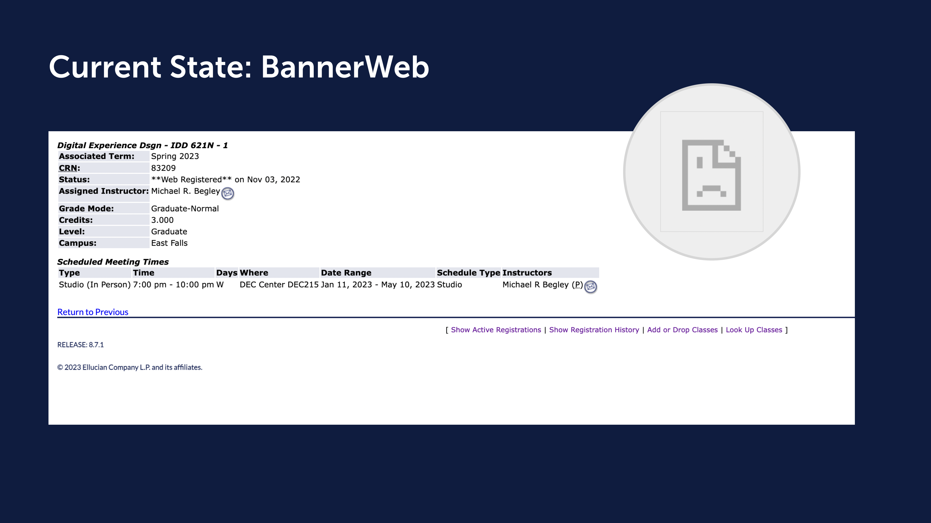 Current BannerWeb state
