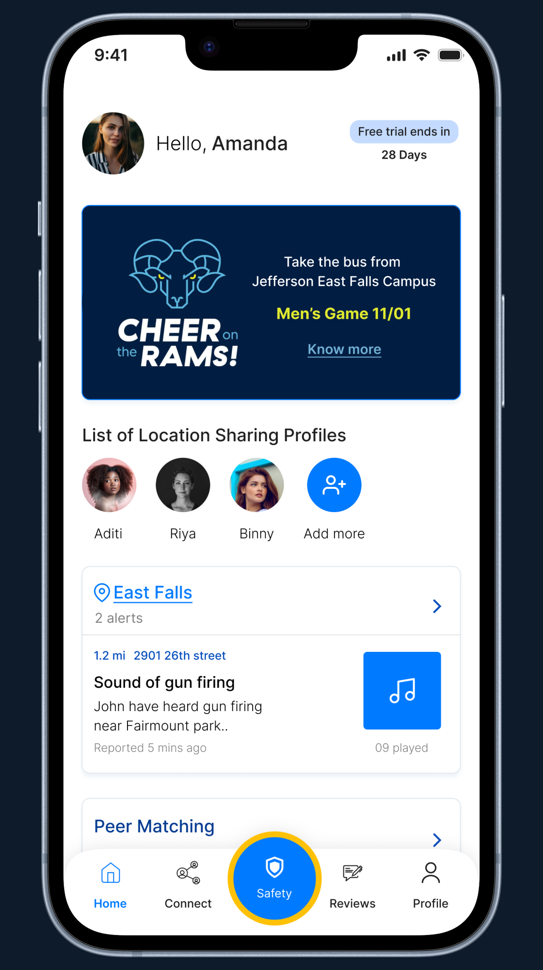 App home screen